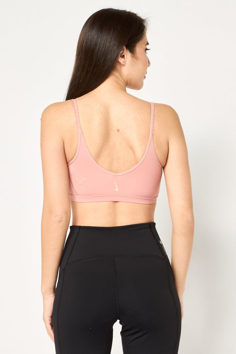 Nike Women Brand Logo Padded Sports Bra, Old Rose - Image 3